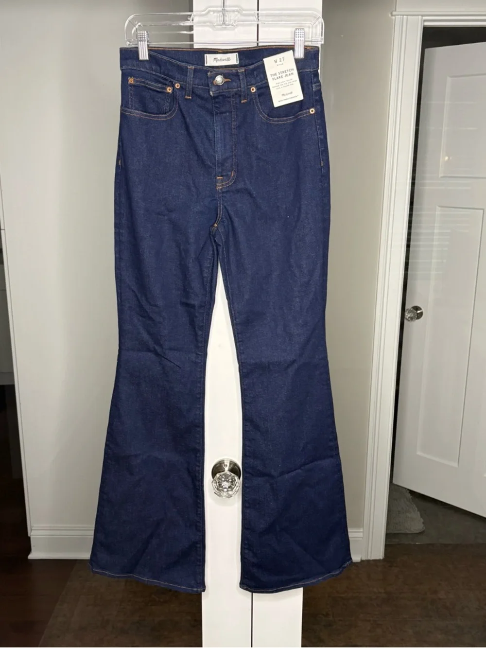 NWT Madewell The Stretch Flare Jean Rinse Wash Blue